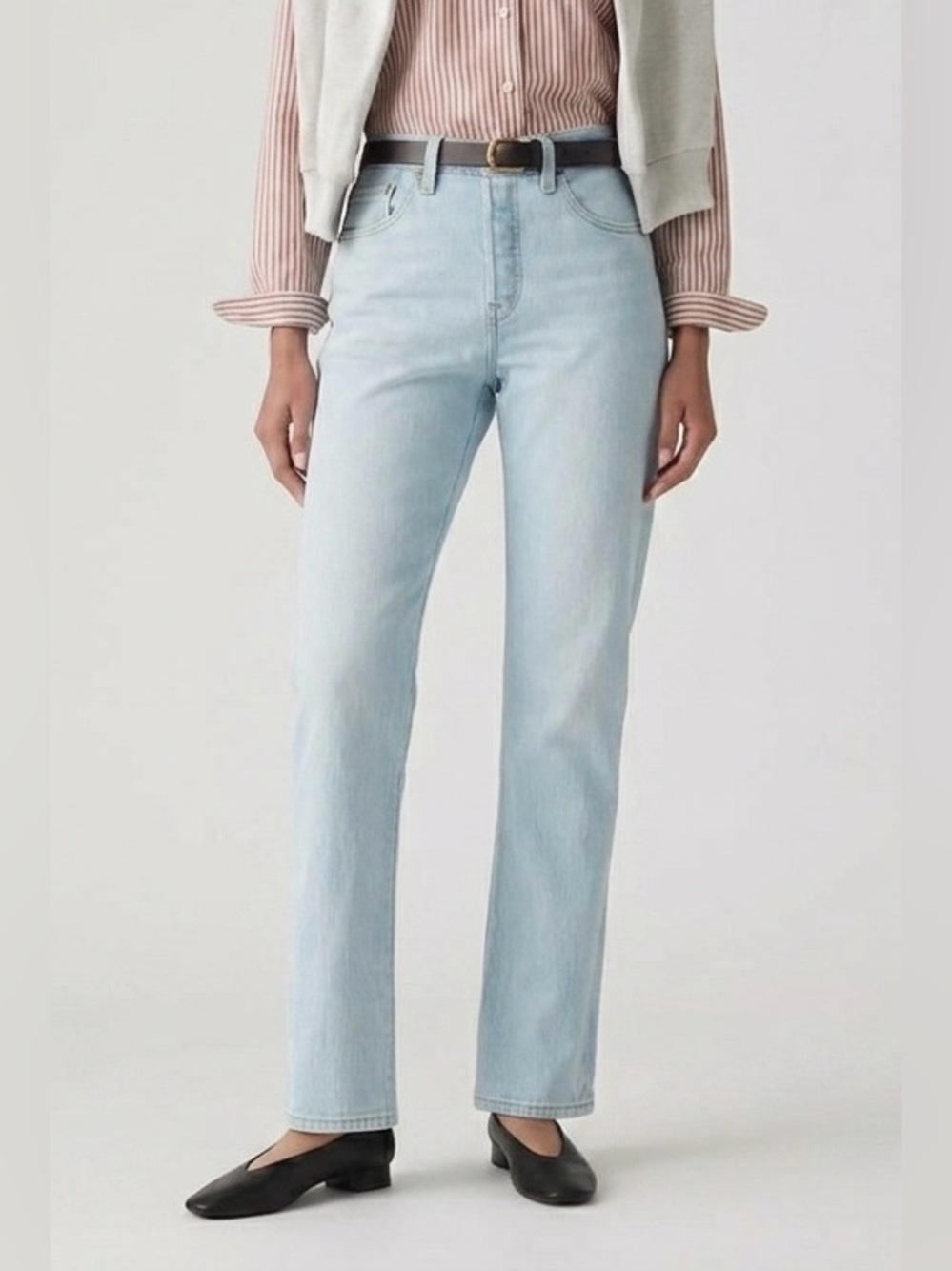Levi’s 501 Original-Fit Straight-Leg Jeans in Light Wash
